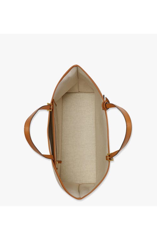 Mcm Medium Himmel Lauretos Leather Tote Bag In Brown