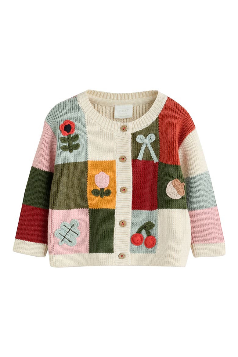 Kids' Colorblock Appliqu Cardigan, Main, color, RED