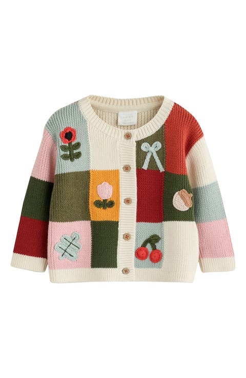 Kids' Colorblock Appliqu Cardigan