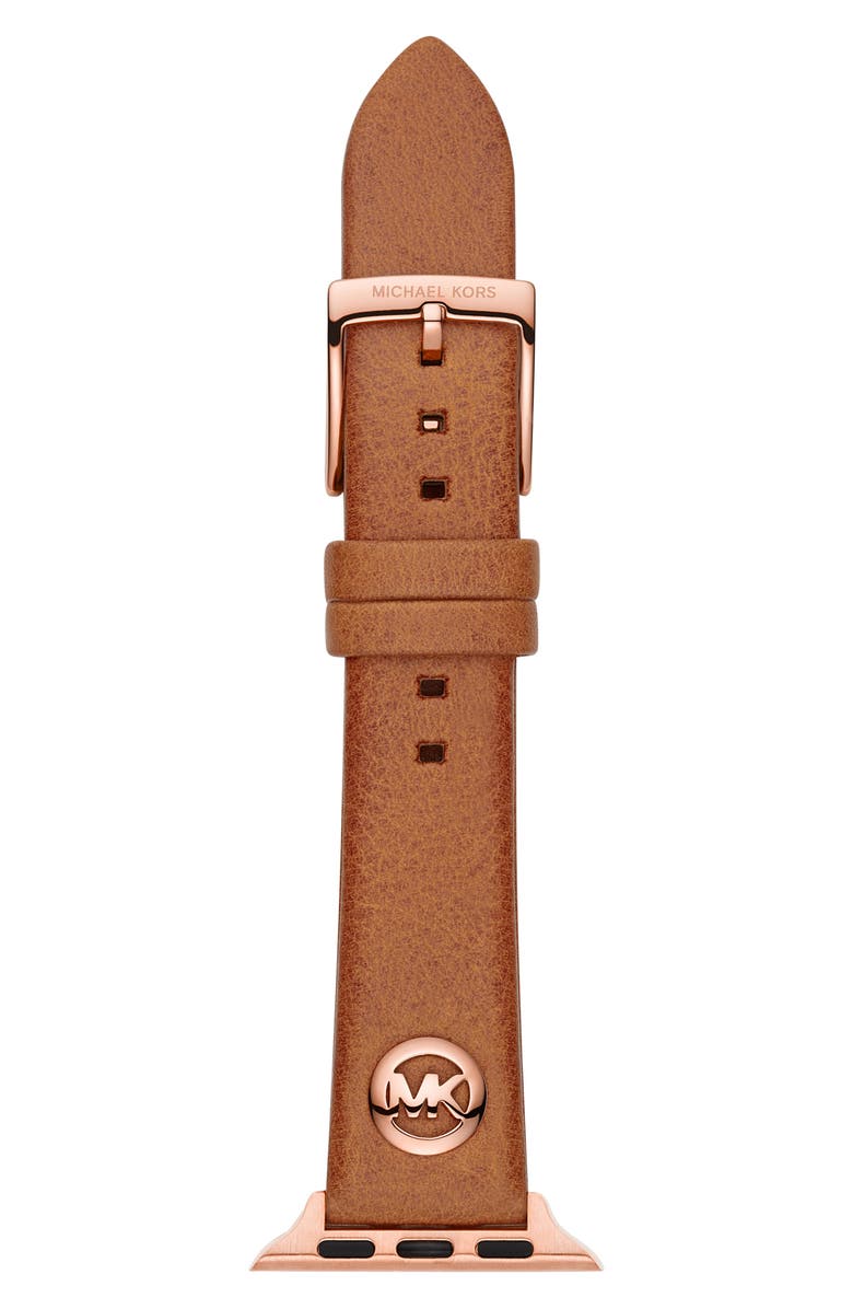 Michael Kors Leather 18mm Apple Watch<sup>®</sup> Watchband, Main, color, 