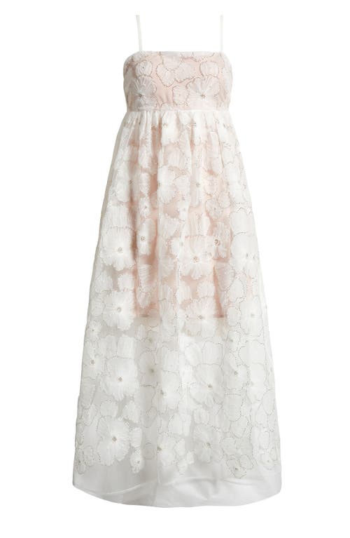 Shop Avec Les Filles Beaded Empire Waist Midi Dress In White