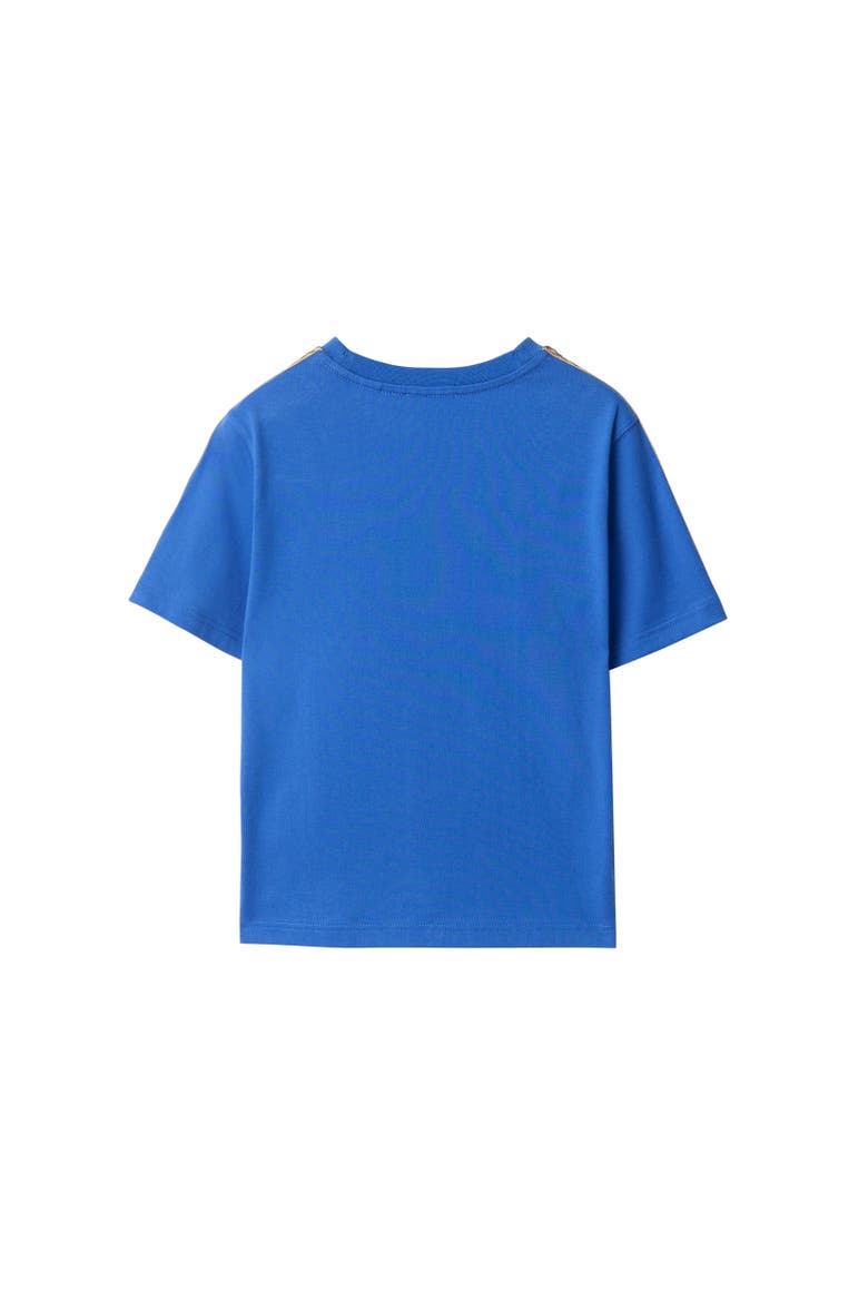 Check Trim Cotton T-shirt, Alternate, color, Hyacinth blue