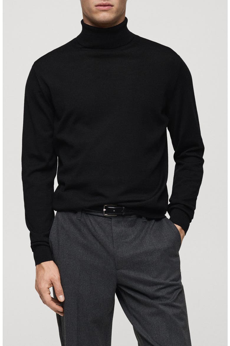 Wool Turtleneck Sweater, Main, color, BLACK