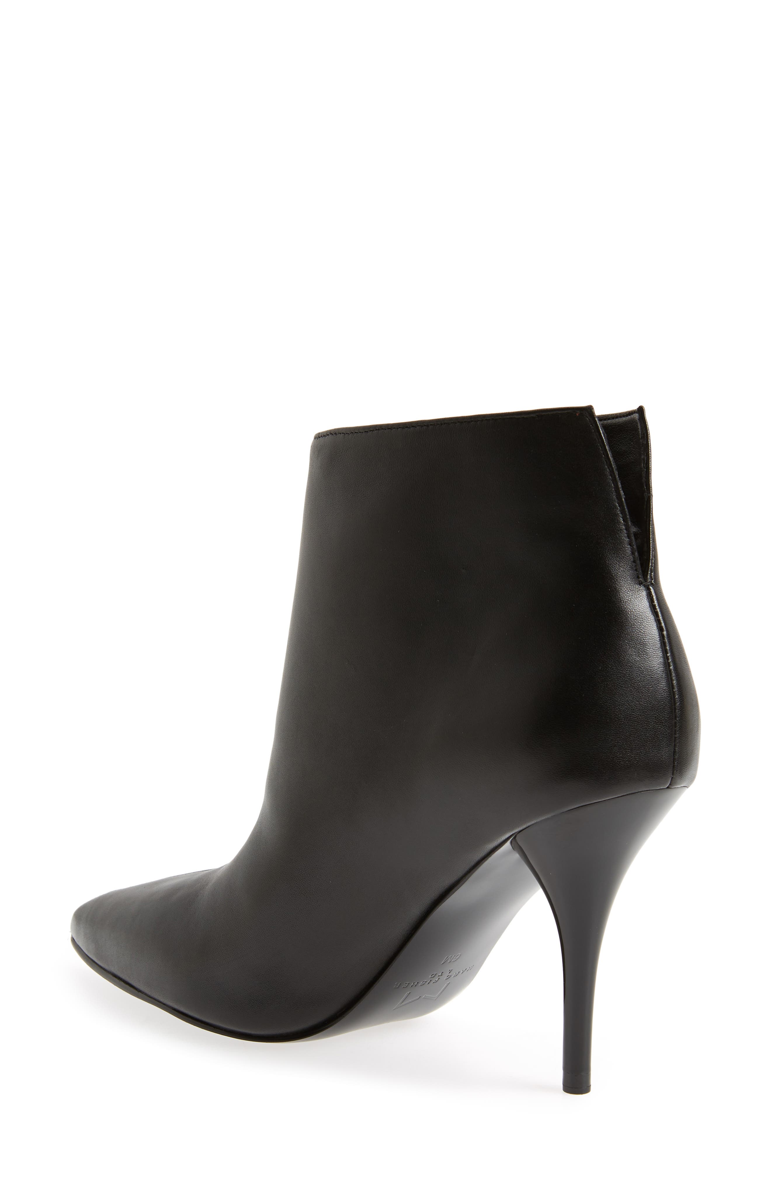 Fenet Pointy Toe Bootie, Alternate, color, BLACK LEATHER