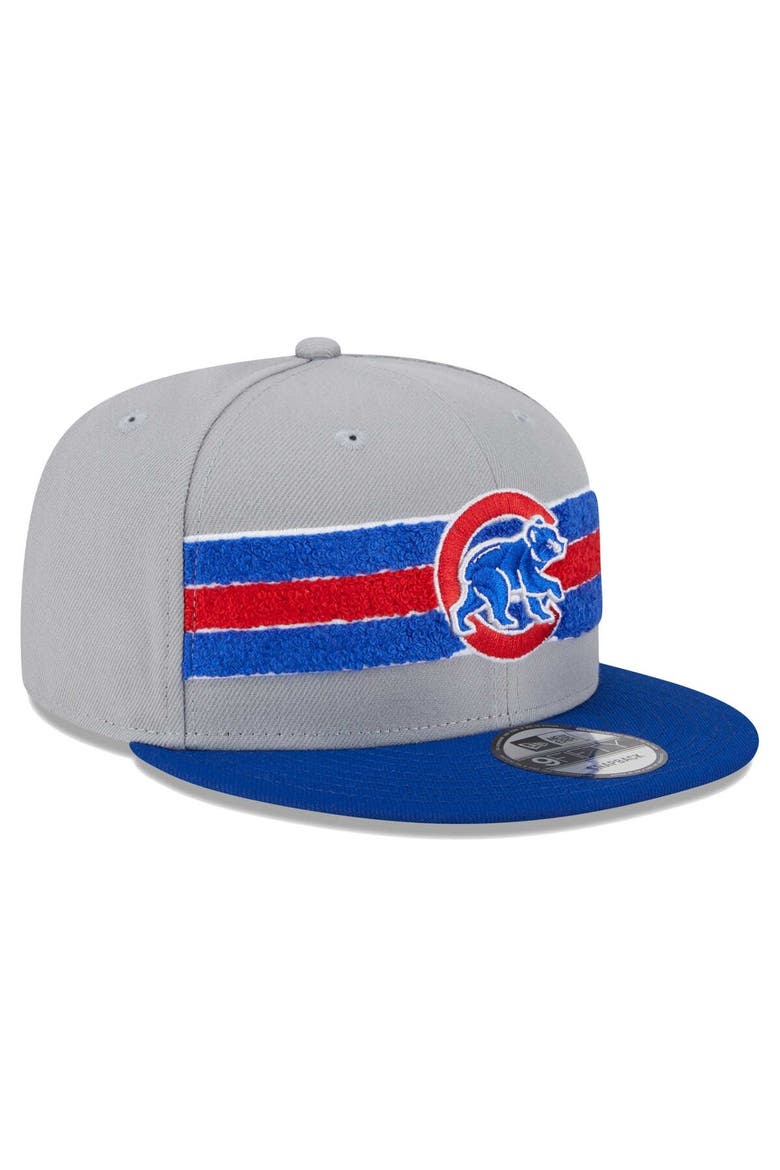 Men's New Era Gray/Royal Chicago Cubs Band 9FIFTY Snapback Hat, Alternate, color, Gray