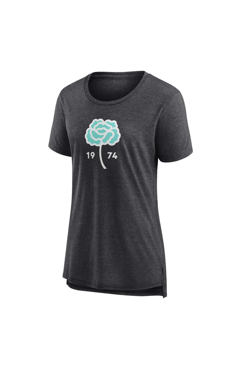 FANATICS Women's Fanatics Branded Heather Charcoal Seattle Sounders FC Distressed Carnation Tri-Blend T-Shirt, Alternate, color, 