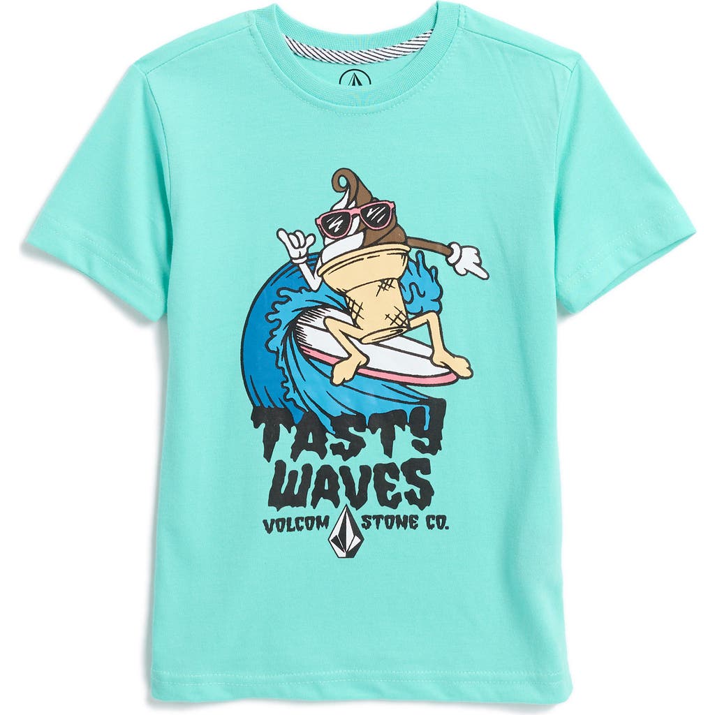 Volcom Kids' Stone Cone Graphic T-shirt In Teal