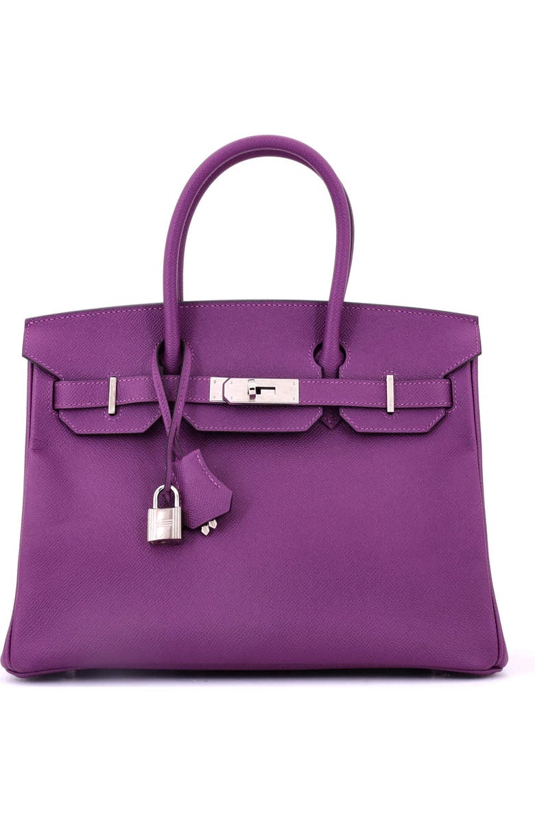 Pre-Owned Hermes Birkin Handbag Purple Epsom with Palladium Hardware 30, Main, color, Anemone