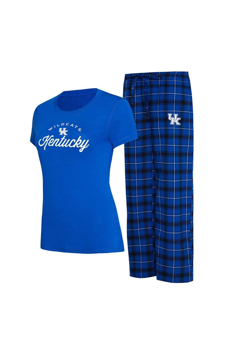 CONCEPTS SPORT Women's Concepts Sport Royal/Black Kentucky Wildcats Arctic T-Shirt & Flannel Pants Sleep Set, Main, color, 