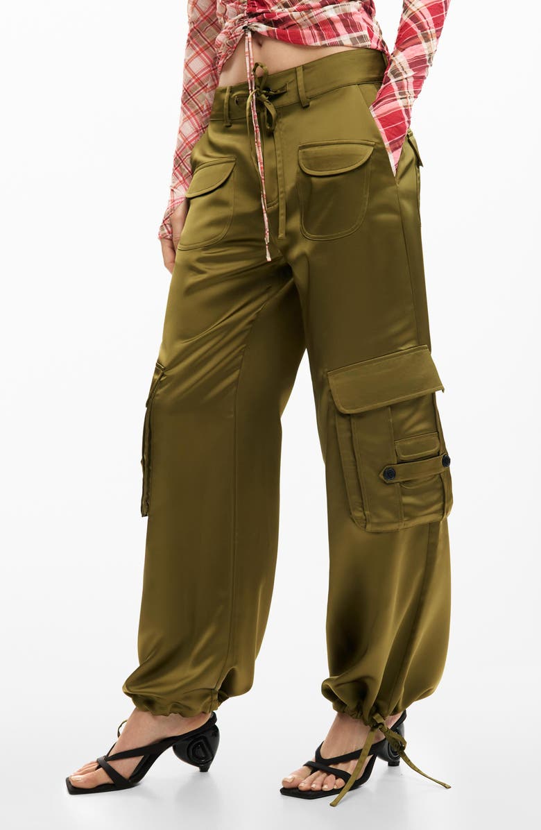 Desigual Taper Cargo Pants, Alternate, color, Light Green