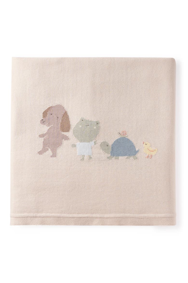 Pond Friends Cotton Knit Blanket, Alternate, color, WHEAT