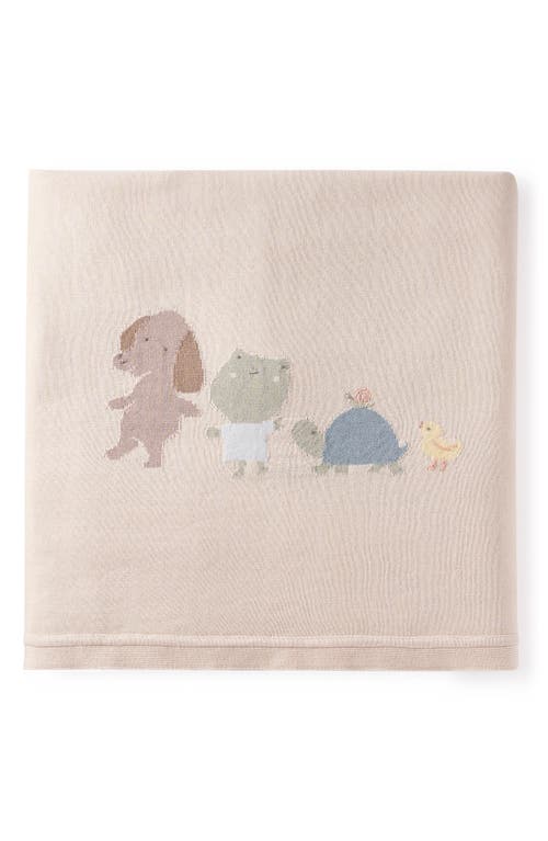 Elegant Baby Pond Friends Cotton Knit Blanket In Wheat