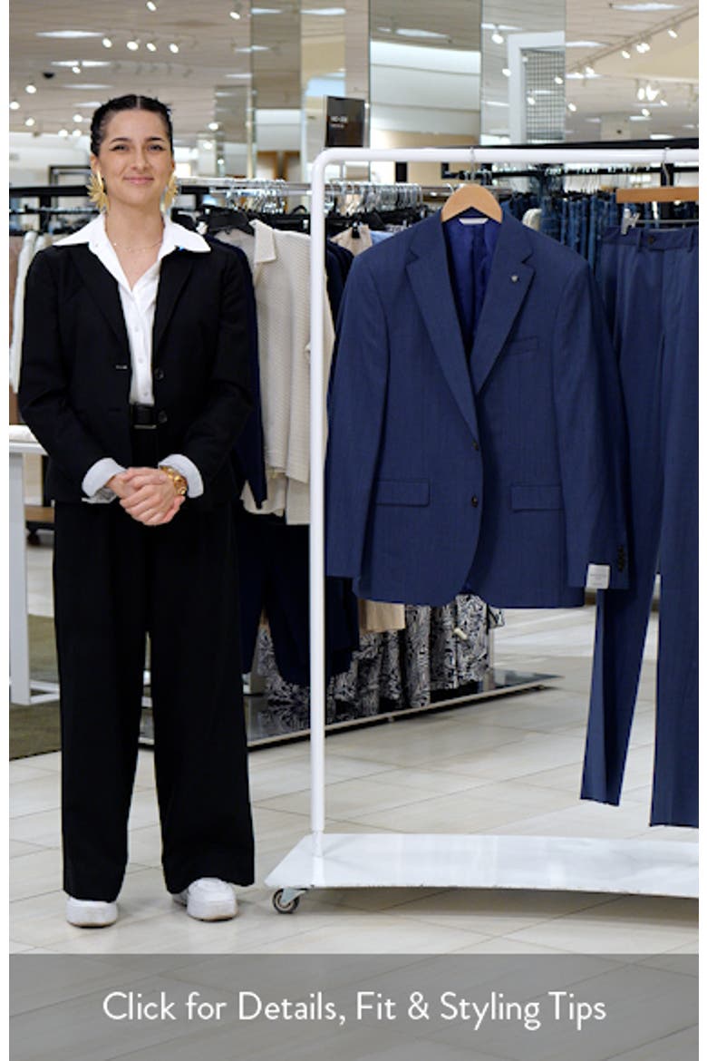 Medium Blue Wool Herringbone Suit video