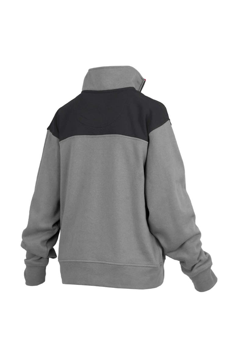 Women's Pressbox Gray Iowa Hawkeyes Avon Fleece Quarter-Zip Jacket, Alternate, color, Gray