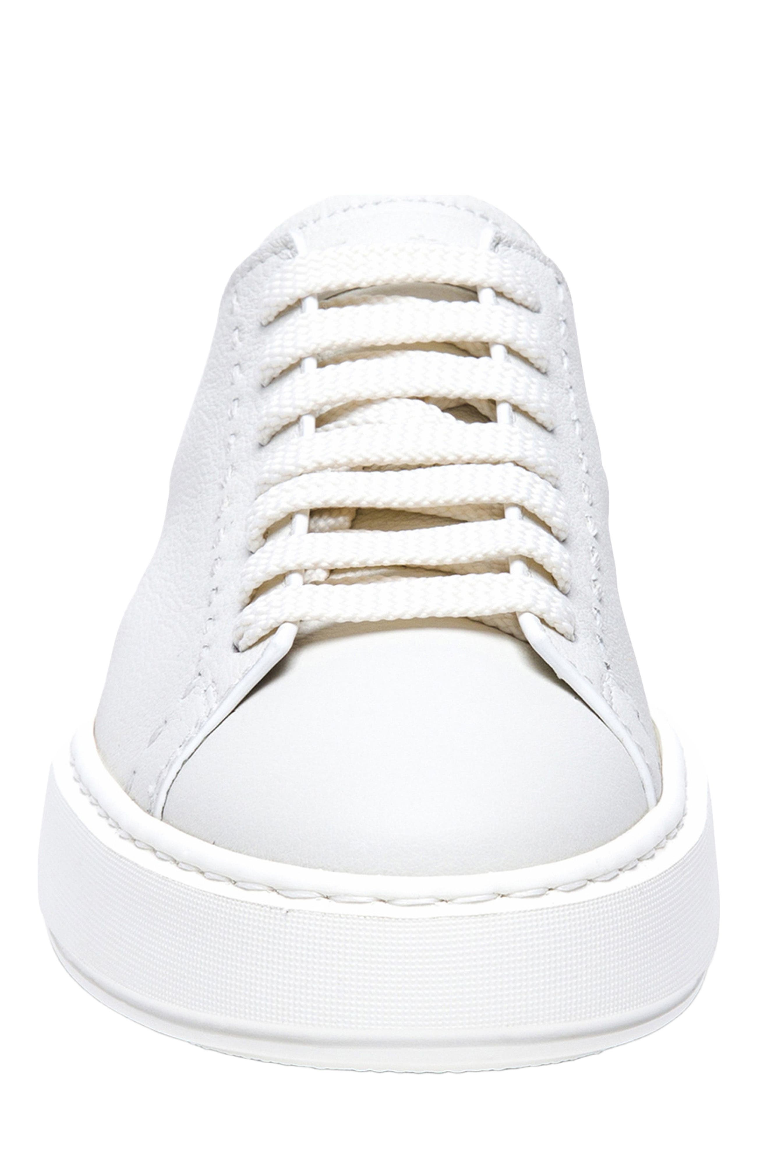 Santoni Women
s white leather sneaker, Alternate, color, White