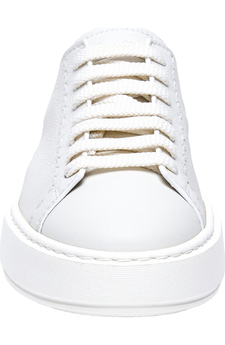Santoni Women
s white leather sneaker, Alternate, color, White