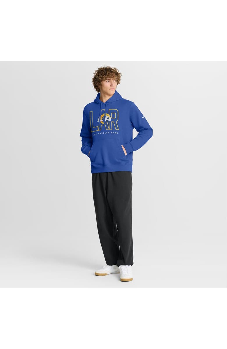 Nike Men's Nike Royal Los Angeles Rams Busted Play Club Fleece Pullover Hoodie, Alternate, color, Royal
