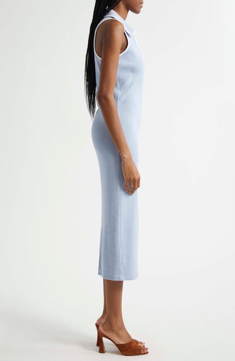 Veronica Beard Darien Stretch Cotton Polo Dress, Alternate, color, Bluebell