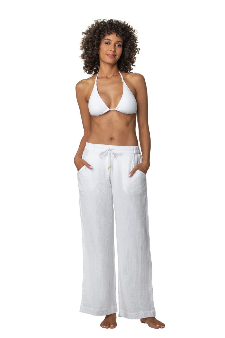 String Bikini Top, Alternate, color, Textured White