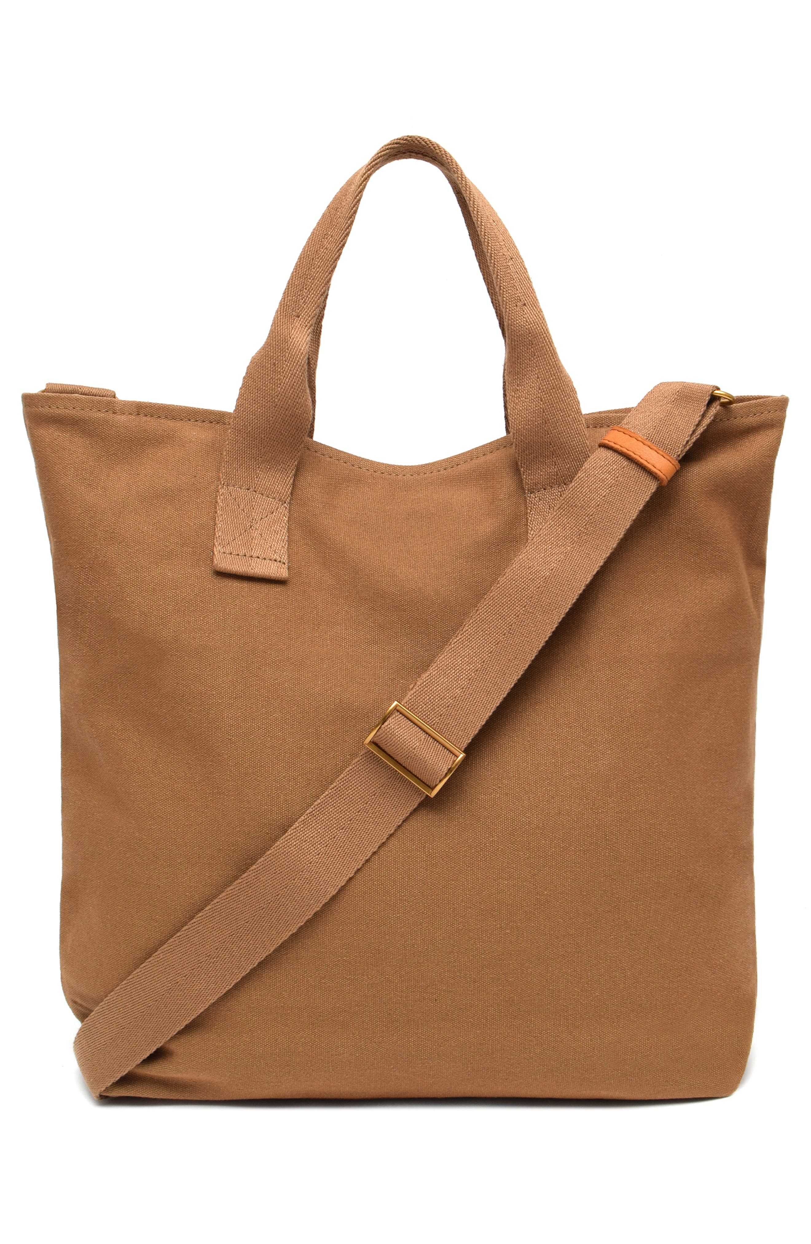 New Amsterdam Leatherworks Ayla Canvas Tote Bag, Alternate, color, Khaki