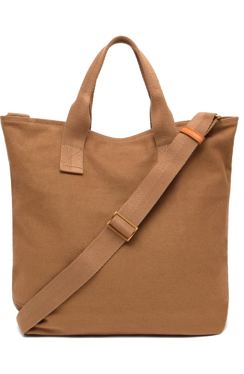 New Amsterdam Leatherworks Ayla Canvas Tote Bag, Alternate, color, Khaki