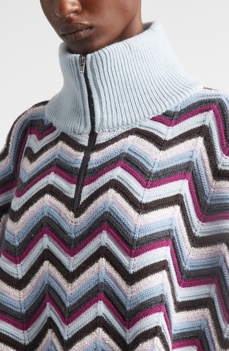 Missoni Zigzag Sequin Poncho, Alternate, color, 0001 Blue Multi