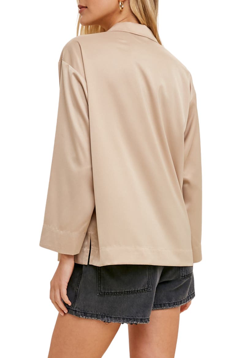 Satin Button Up Shirt, Alternate, color, CHAMPAGNE