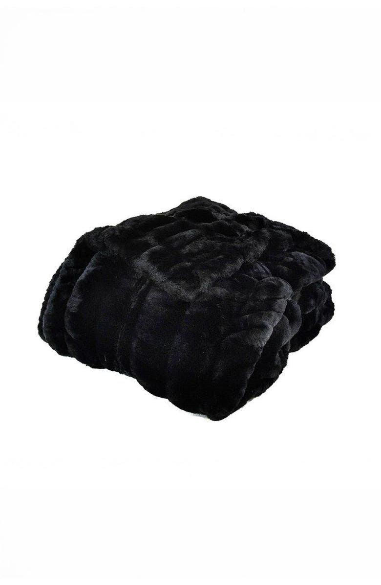 Sea To Me Blankets LA Escapade Faux Fur Throw Blanket, Alternate, color, Black