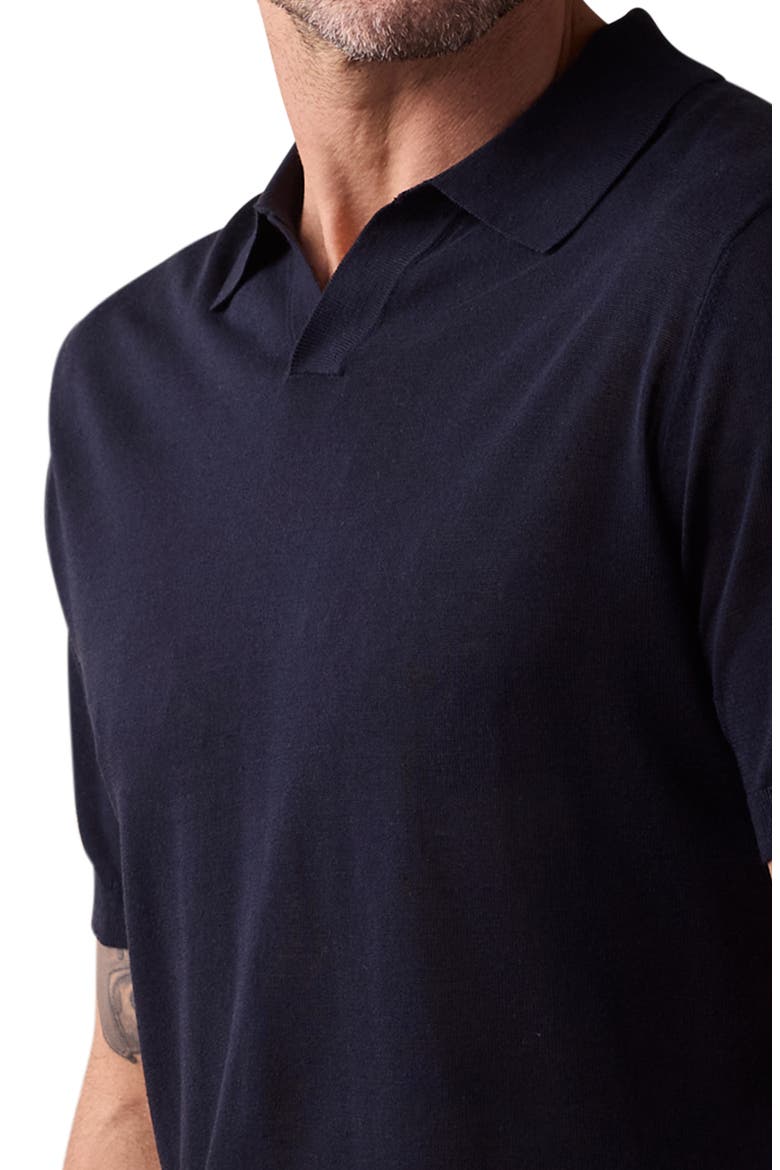 Solid Johnny Collar Polo Sweater, Alternate, color, NAVY