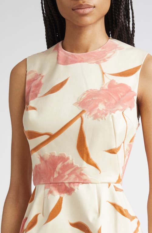 Lela Rose Floral Print Sleeveless Sheath Dress In Multi