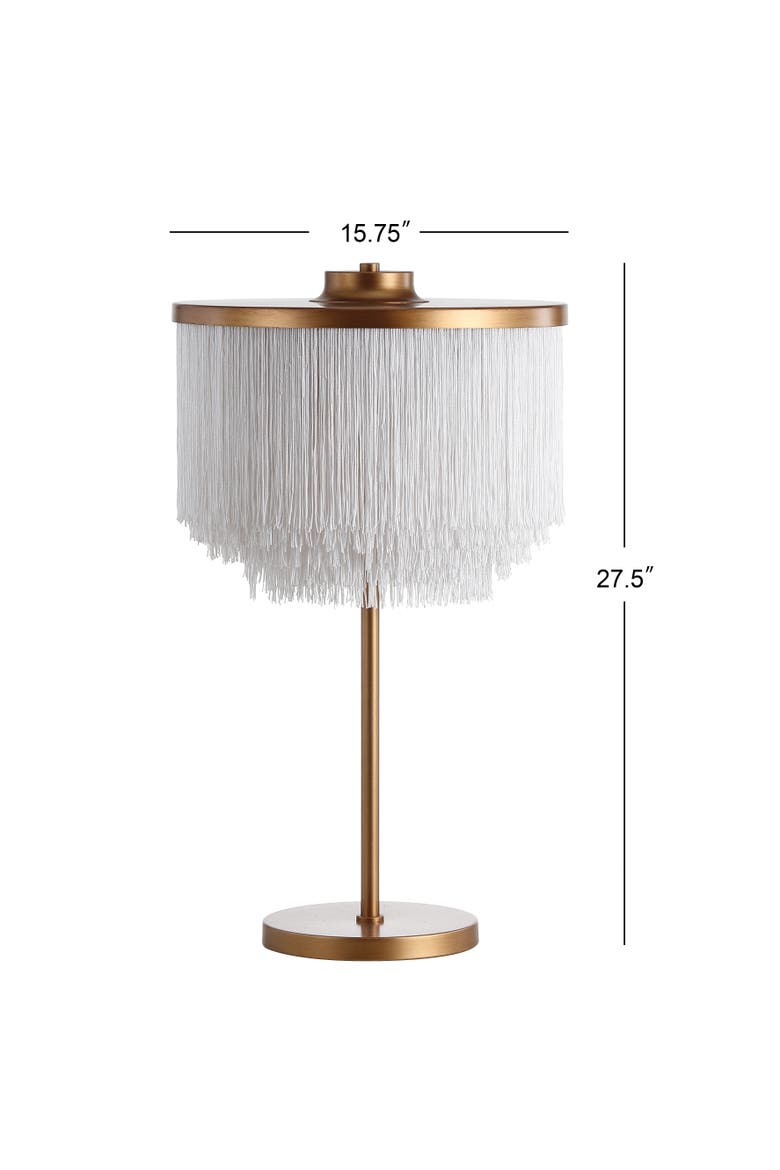 Coco Fringed/Metal LED Table Lamp, Alternate, color, Gold