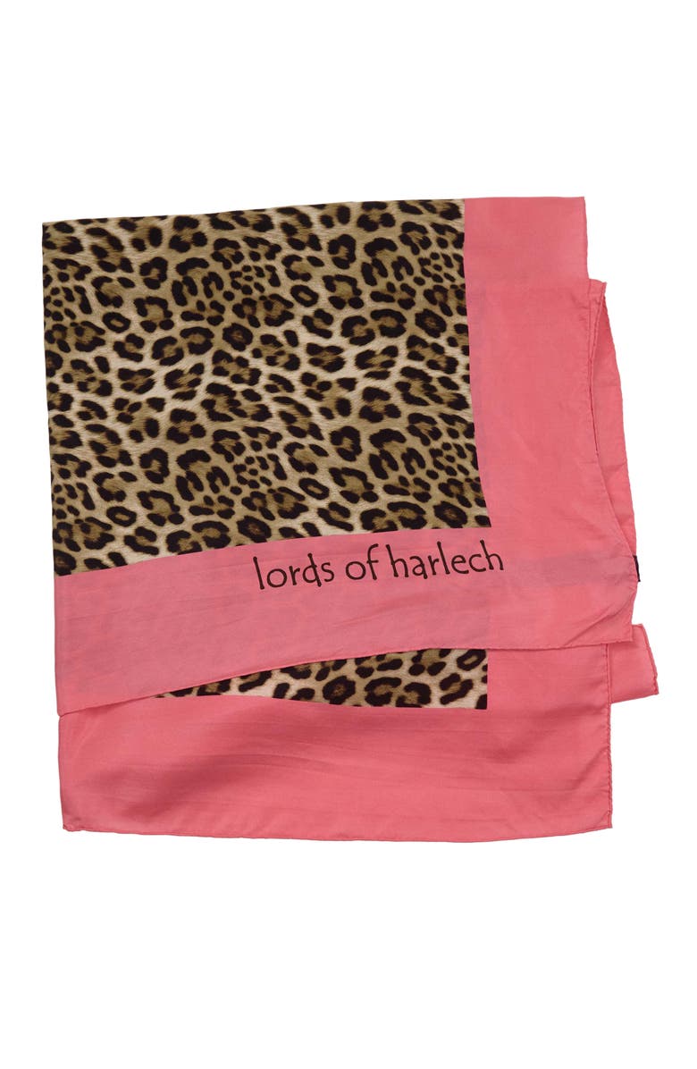 Lords of Harlech Leopard Womens Printed Scarf, Alternate, color, Leopard Brown