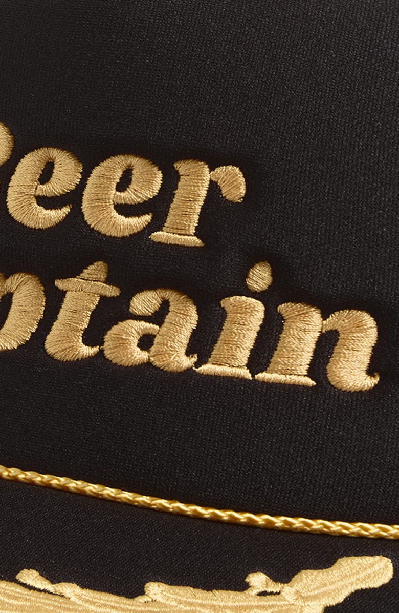 Local Beach Beer Captain Snapback Truckert Hat, Alternate, color, Captain Black/ Gold
