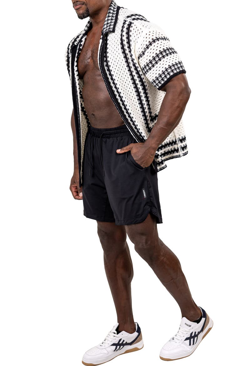 Marthy Knit Short Sleeve Button-Up Shirt, Alternate, color, WHITE
