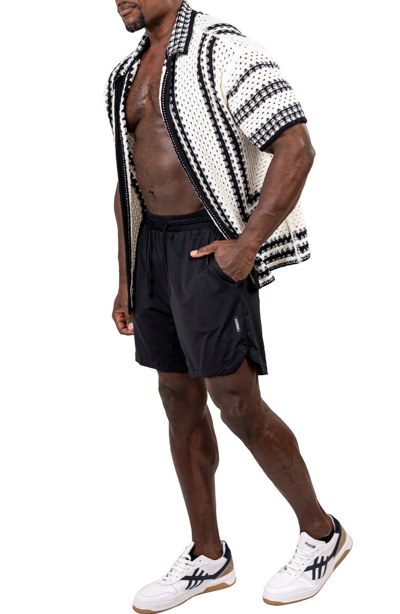 Maceoo Marthy Knit Short Sleeve Button-Up Shirt, Alternate, color,