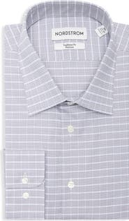Nordstrom Traditional Fit Fit Plaid Premium Silk Dress Shirt