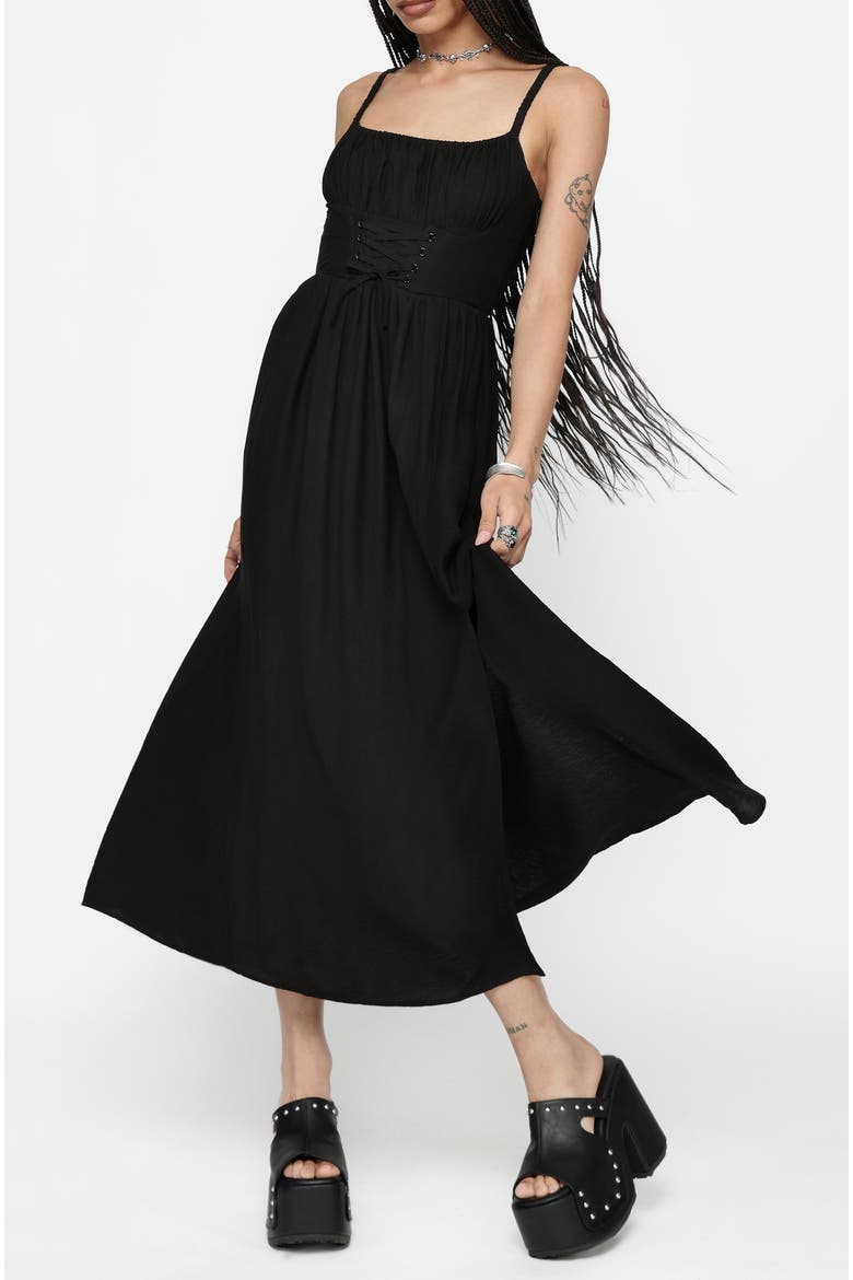 Cirissa Ruched Midaxi Dress, Alternate, color, Black