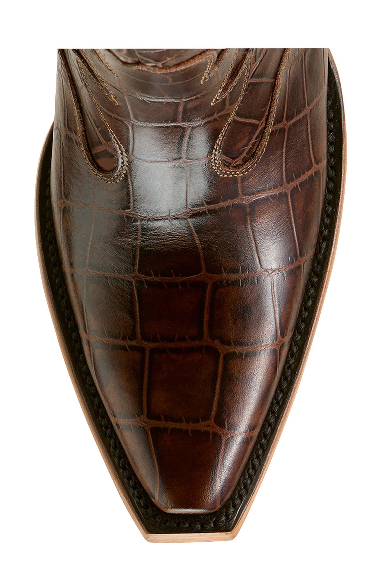 Jade X Toe Cowyboy Boot, Alternate, color, LUXE ESPRESSO CROC PRINT