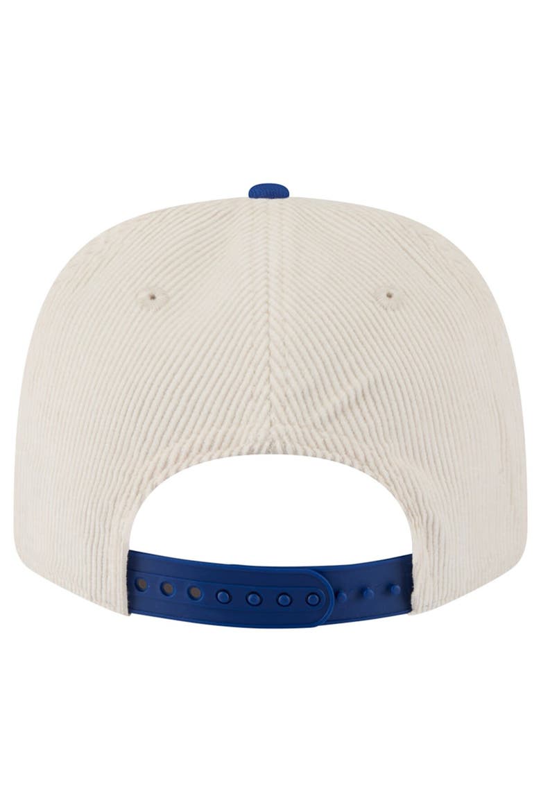 Men's New Era Cream/Royal Kansas Jayhawks Loyal Corduroy 9SEVENTY Adjustable Hat, Alternate, color, Cream