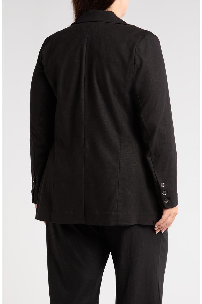 Coastal Linen Blend Blazer, Alternate, color, BLACK