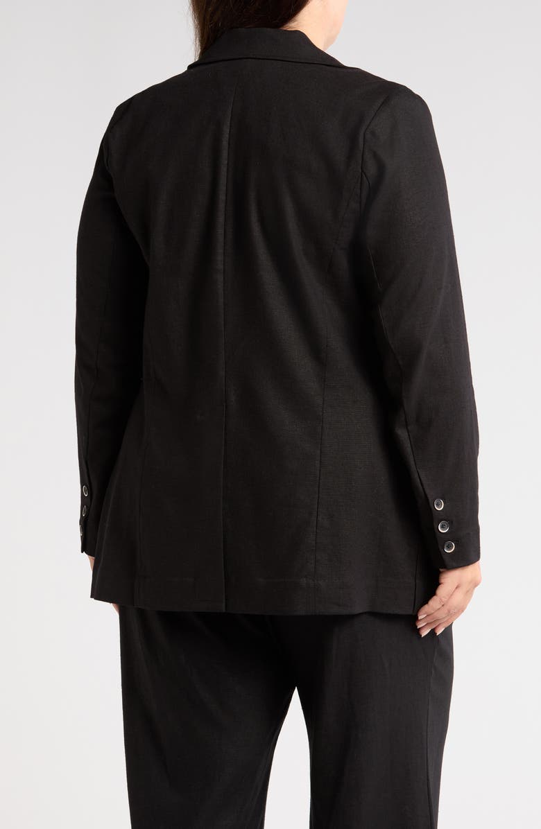 Universal Standard Coastal Linen Blend Blazer, Alternate, color, Black