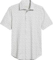 Bugatchi Miles OoohCotton® Palm Tree Print Short Sleeve Button-Up Shirt