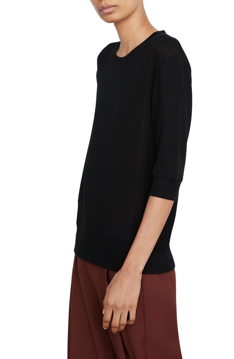 Vince Elbow Sleeve Wool & Cashmere Sweater, Alternate, color, Black