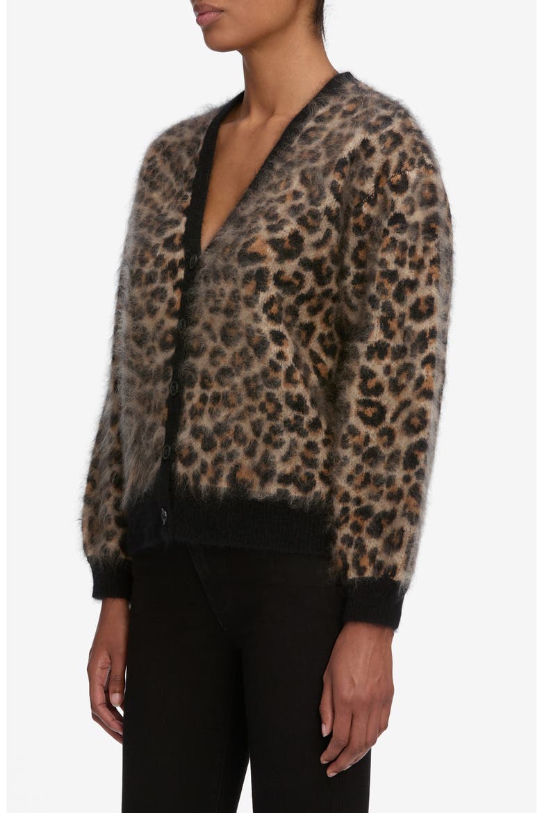 The Brushed Leopard Cashmere Cardigan, Alternate, color, LEOPARD