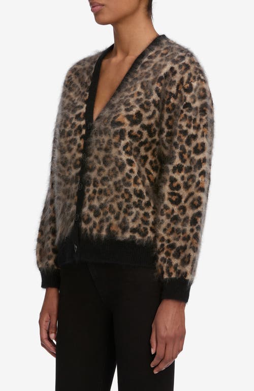 Frame The Brushed Leopard Cashmere Cardigan In Animal Print