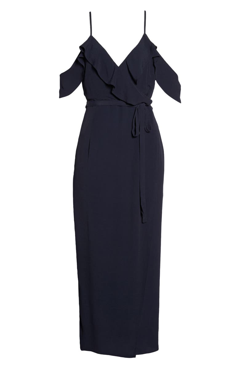 Bardot Enzo Cold Shoulder Faux Wrap Dress, Alternate, color, 