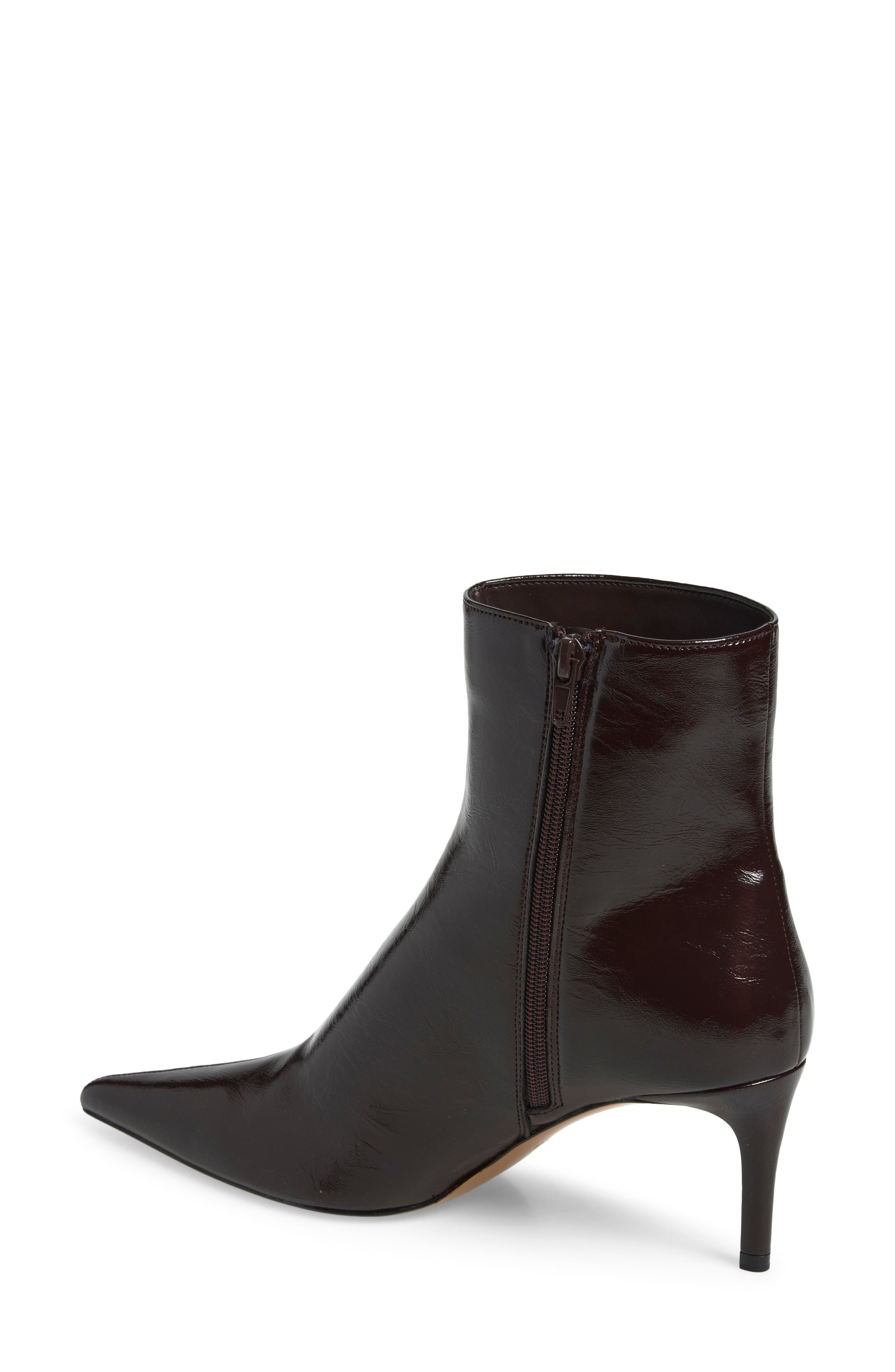 Tea Faux Leather Pointed Toe Ankle Bootie, Alternate, color, BURGUNDY