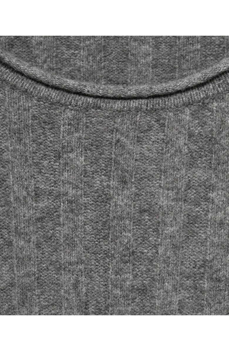 MANGO Rib Stitch Sweater, Alternate, color, Medium Heather Grey