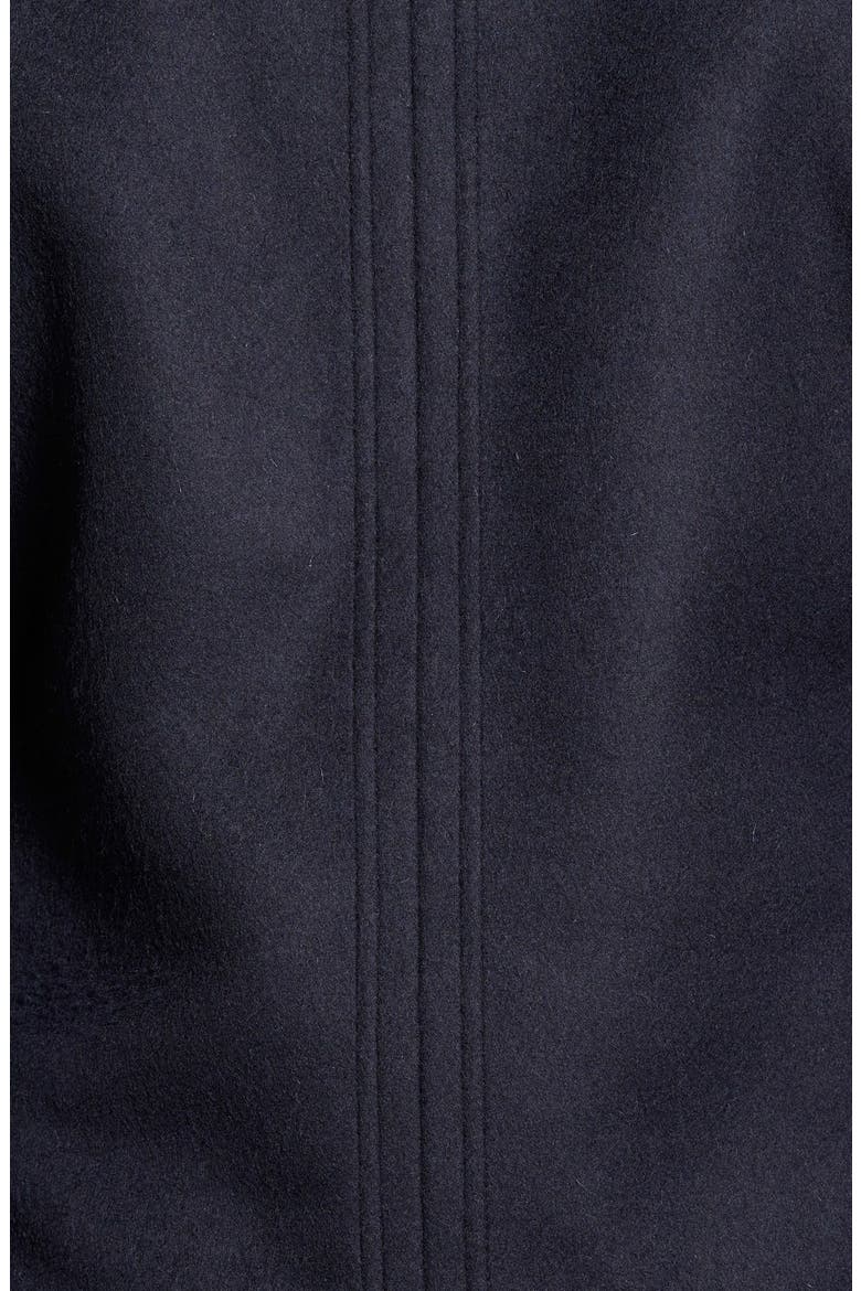 'Penston' Double Breasted Coat with Removable Faux Shearling Collar, Alternate, color, NAVY