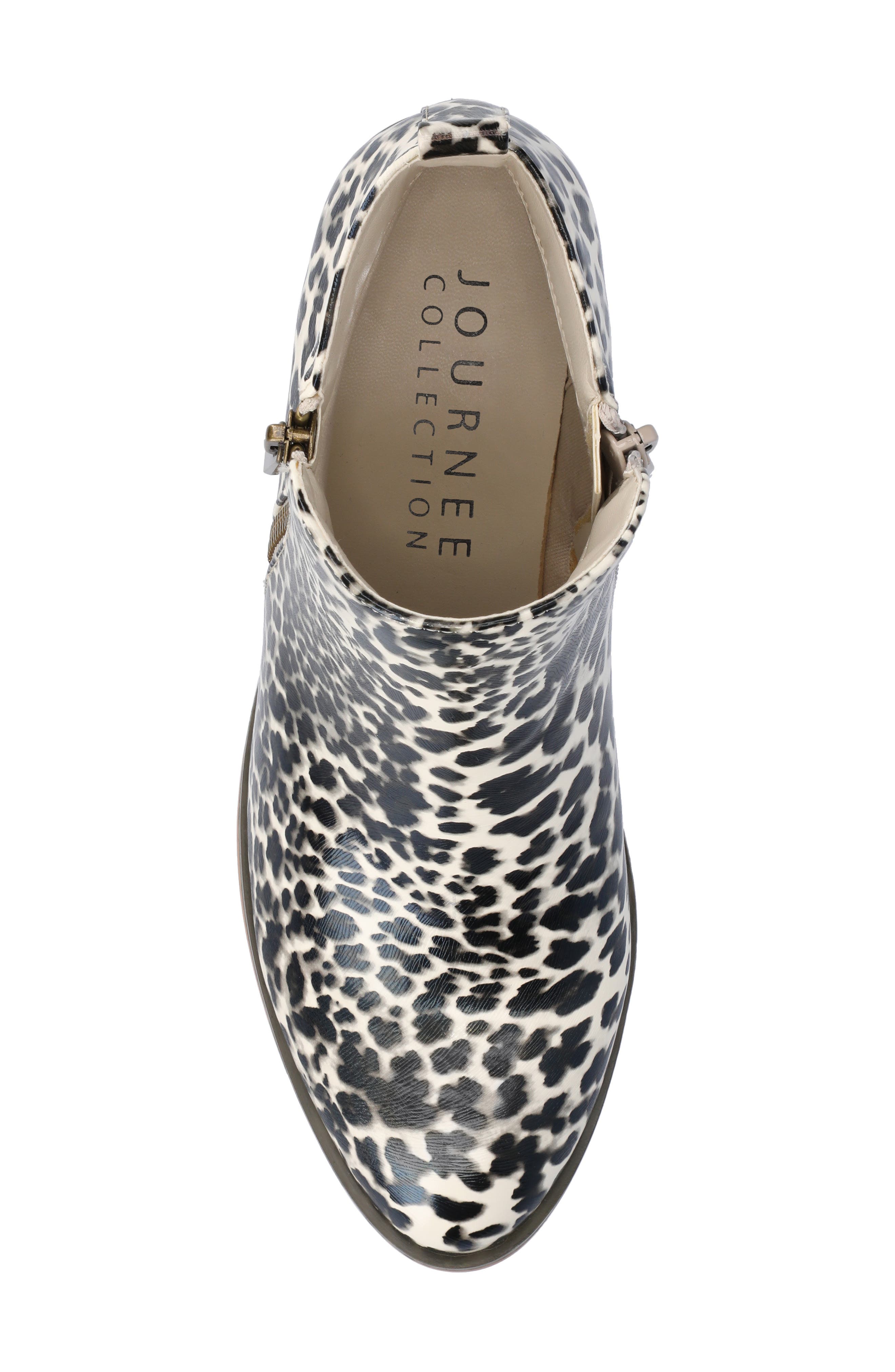 Journee Collection JOURNEE Rebel Side Zip Bootie, Alternate, color, Leopard
